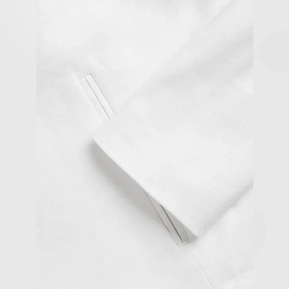 NWT Banana Republic WHITE COLLARLESS LINEN-COTTON BLAZER, size 4 - Picture 10 of 16